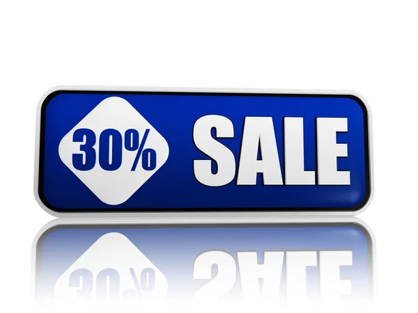 30 percentage uit verkoop blauwe banner — Stockfoto