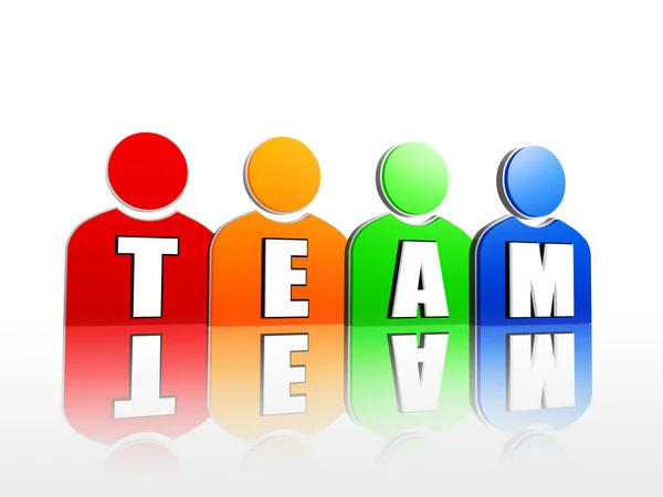 Team in colorful person signs — Stock Photo, Image