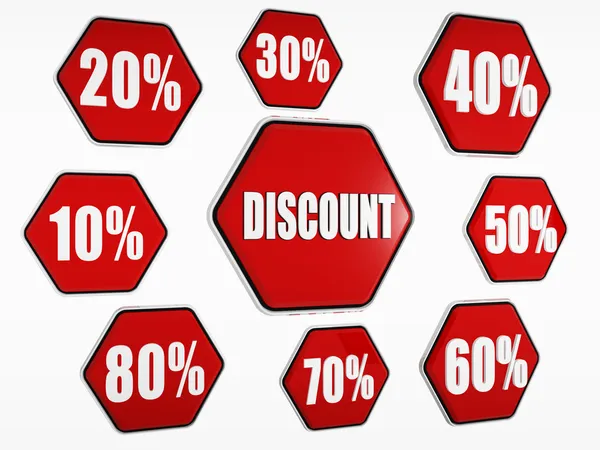 Korting en percentages knoppen — Stockfoto