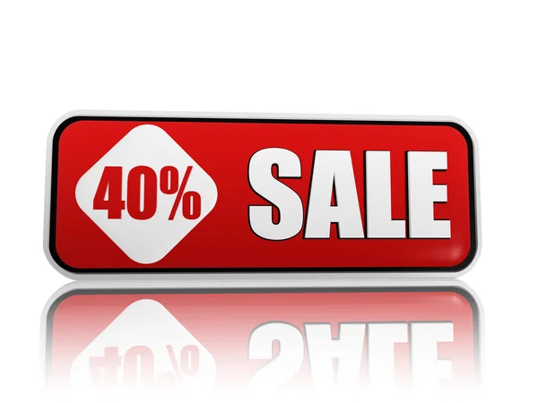 40 percentage off sale red banner — Stock Photo, Image