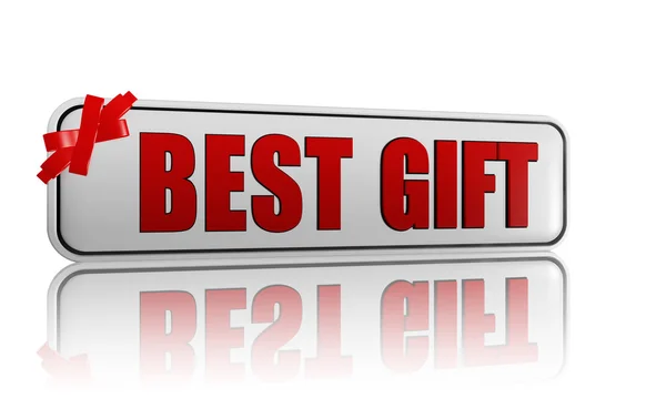 Best gift banner with ribbon — Stock Photo, Image