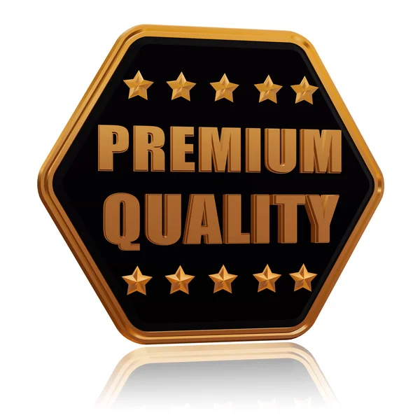 Premium quality five star hexagon button — Stock Photo, Image