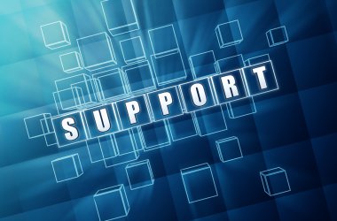 Blue support in glass blocks clipart