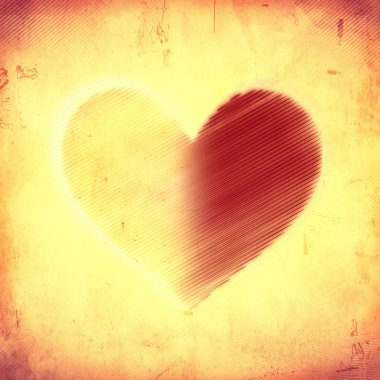 büyük çizgili kalp yarıları bej eski kağıt üzerinde tarafından