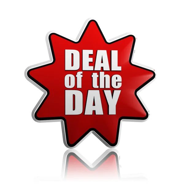 Deal of the day in red star — Stock Photo, Image