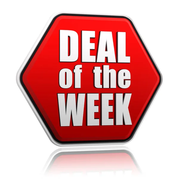 Deal van de week in rode zeshoek — Stockfoto