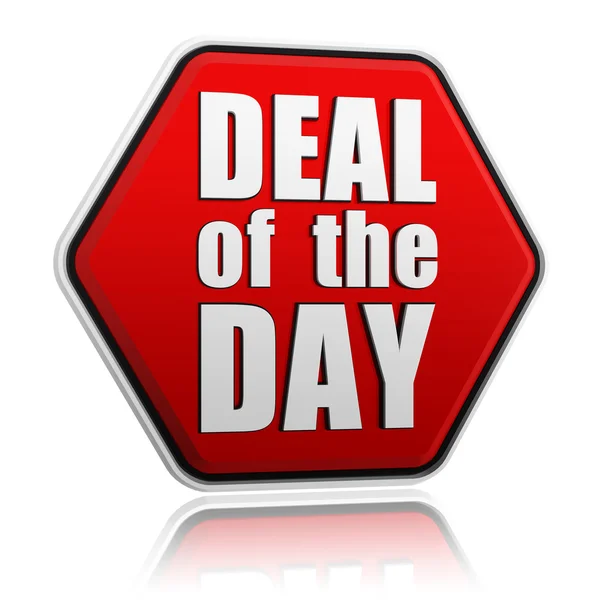 Deal of the day red hexagon — Stock Photo, Image
