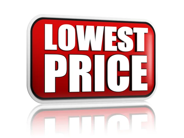 Lowest price in red banner — Stock Photo, Image