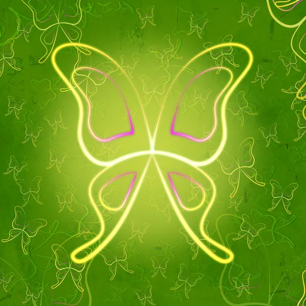 Shining butterflies green vintage — Stock Photo, Image