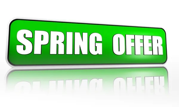 Vårens erbjudande gröna banner — Stockfoto