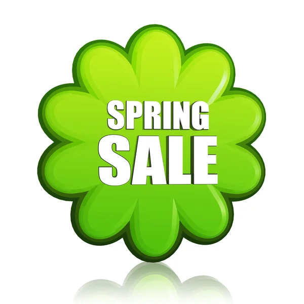 Spring sale green flower label — Stock Photo, Image