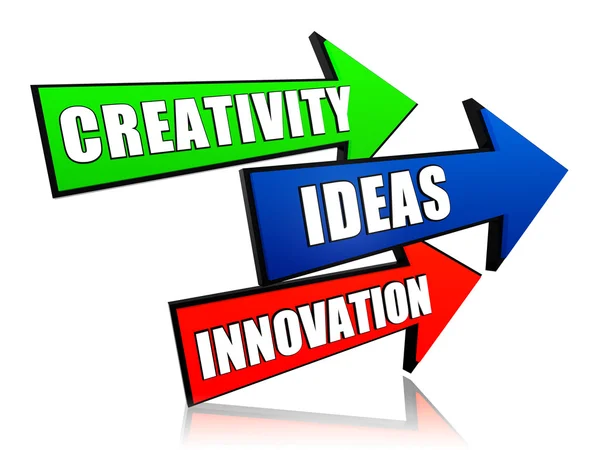 Creativity, idea, innovation in arrows — Stock Photo, Image