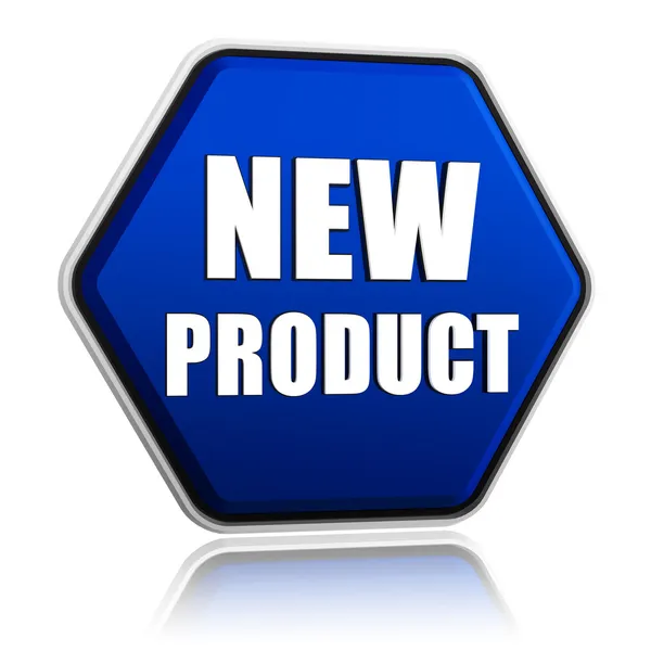 New product hexagon button — Stock Photo, Image