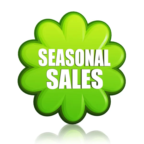 Spring seasonal sales green flower label — Stock Photo, Image