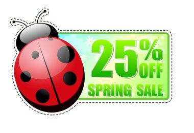 Bahar Satılık yeşil etiket uğur böceği ile kapalı 25 yüzde