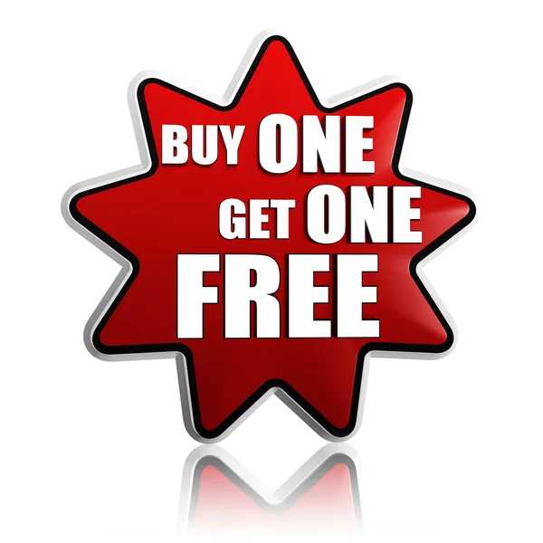 Buy one get one free red star banner — Stock Photo, Image