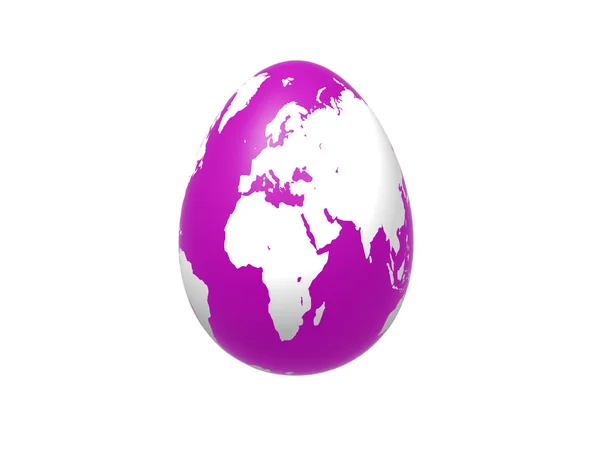 Egg world in violet - europe, africa, asia — Stock Photo, Image