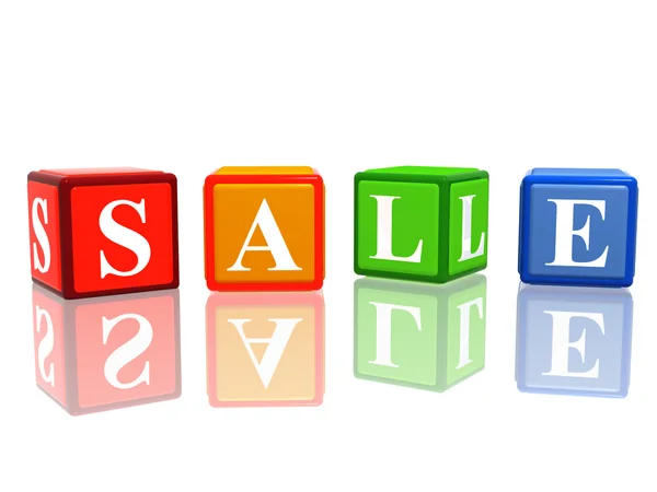 Sale in color cubes — Stock Photo, Image