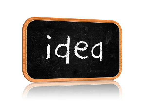 Idee op blackboard banner — Stockfoto