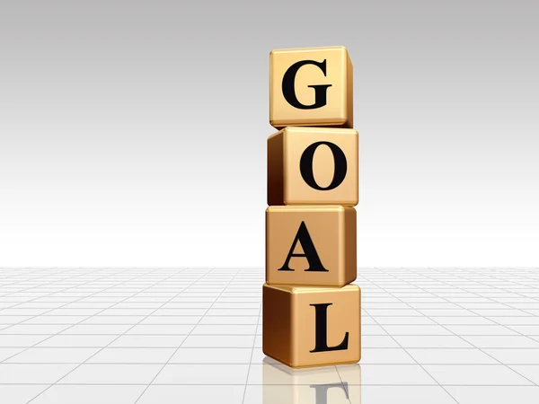 Golden goal with reflection — Stock Photo, Image