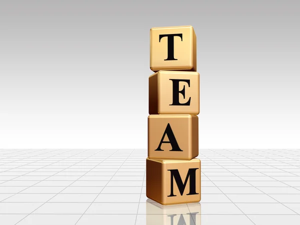 Golden team with reflection — Stock Photo, Image