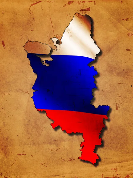 Російський карту з прапором над стара папір — стокове фото