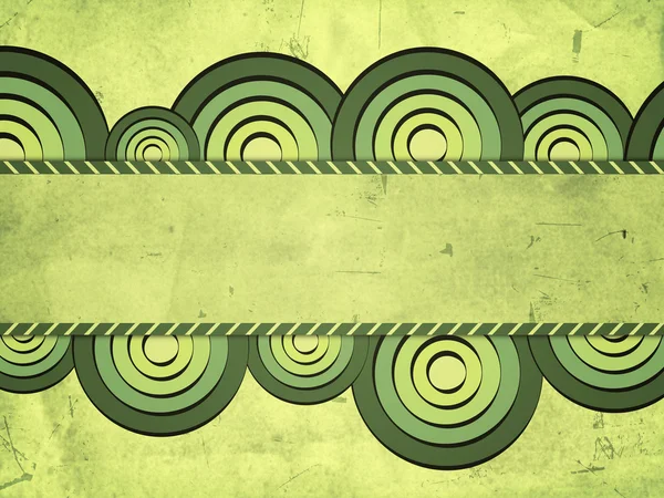 Ретро фон с зелеными кругами и текстовым пространством — стоковое фото
