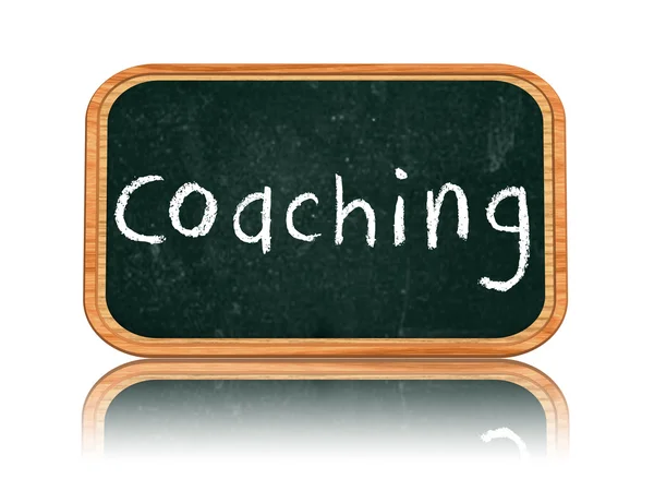 Coaching op blackboard banner — Stockfoto