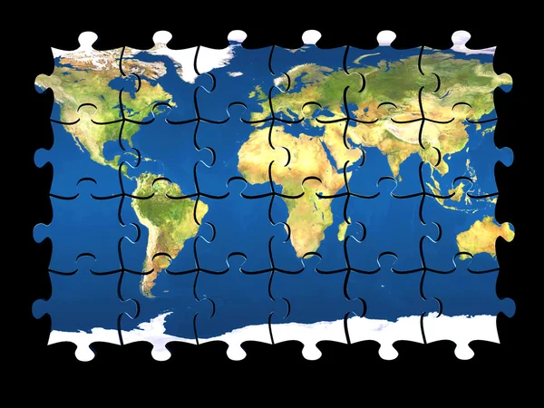 Puzzle World isolated — Stock Photo, Image