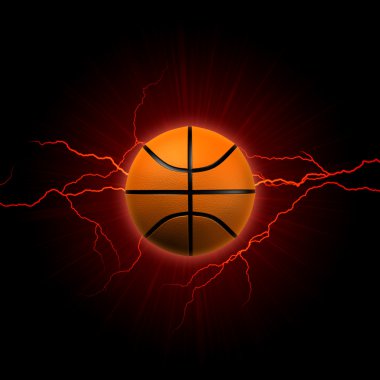 baloncesto con rayo rojo