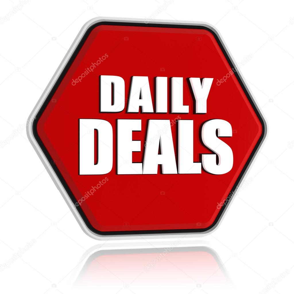 daily deals red hexagon