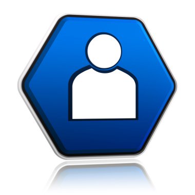 person sign on blue button clipart