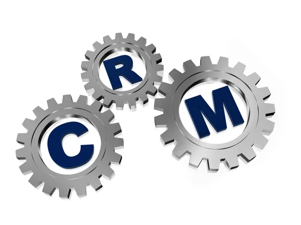 CRM in silver grey gears — Stock Photo, Image