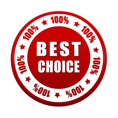 En iyi seçim 100 yüzde beyaz kırmızı etiket daire
