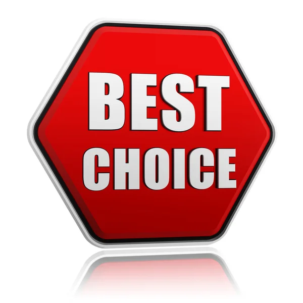 Best choice in red hexagon banner — Stock Photo, Image