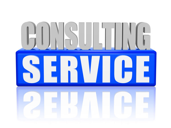 consulting service in 3d letters and block