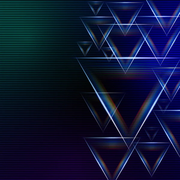 Abstract blue green background with shining multicolored triangl — ストック写真