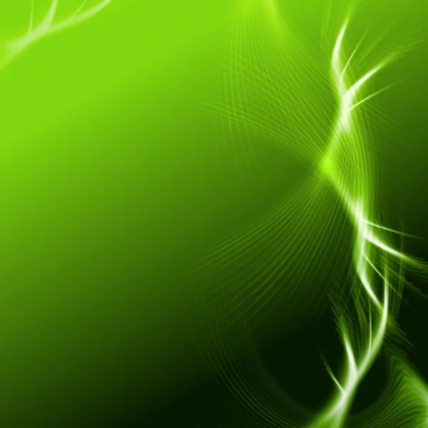 Зеленый фон с огнями и линиями — стоковое фото