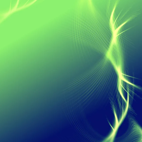 Зеленый синий фон с огнями и линиями — стоковое фото