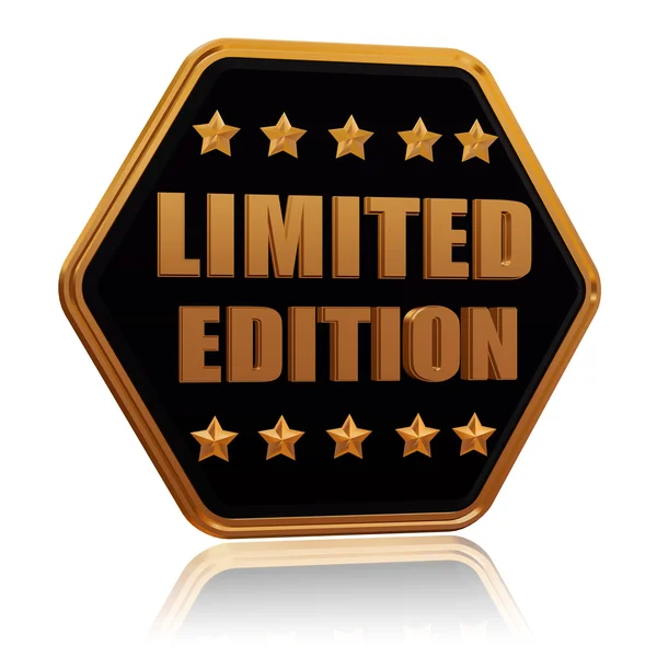 Limited edition five star hexagon button — Stock Photo, Image