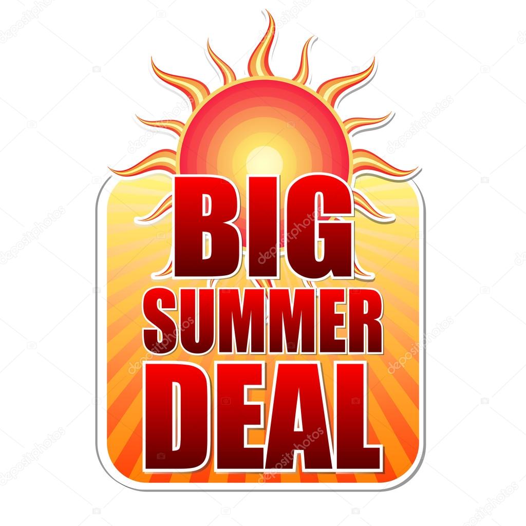 Big summer deal in label with sun