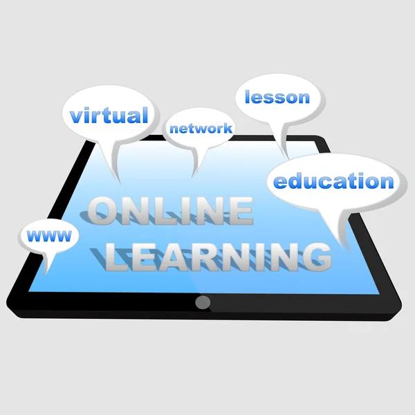 Aprendizaje en línea con tablet — Foto de Stock