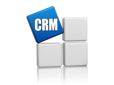 kutuları üzerinde harfler crm ile mavi küp