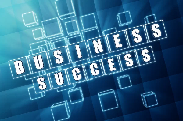 Business success in blue glass cubes — Stock Photo, Image