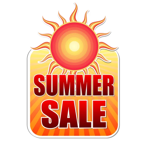 Summer sale in label with sun — Stock Photo, Image