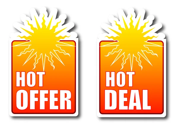 Hot offer Hot deal badges — Stock Photo, Image