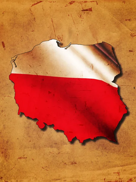 Lengyel Térkép — Stock Fotó