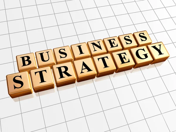 Business strategy in golden cubes — Stock Photo, Image