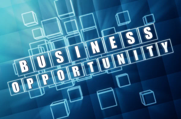 Opportunità di business in cubi di vetro blu — Foto Stock