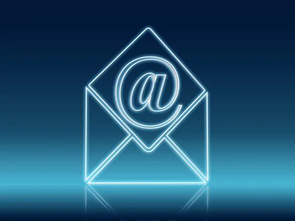 Znak e-mail i koperty — Zdjęcie stockowe
